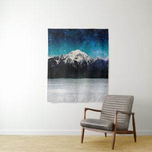 Tenture Montagne de galaxie rêvée au-dessus des nuages