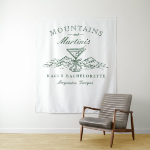 Tenture Montagne et Martinis Bachelorette En toile de fond