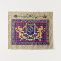 Montgomery Clan Badge & Tartan avec Lions