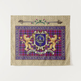 Tenture Montgomery Clan Badge & Tartan avec Lions 