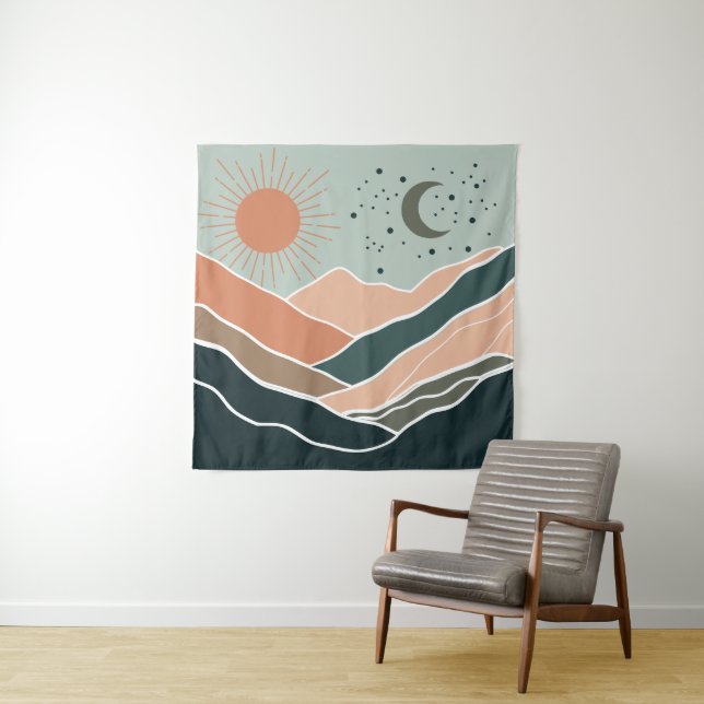 Tenture Monts Sun & Moon (En situation)