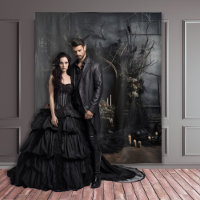 Moody Gothic Dark Arched Alter avec Ravens XLarge
