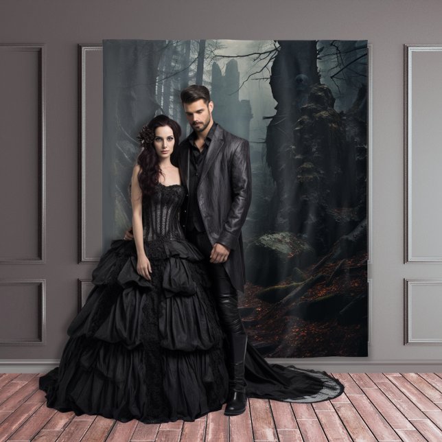 Tenture Moody gothique Forêt foncée Marches et ruines XLar (Créateur téléchargé)