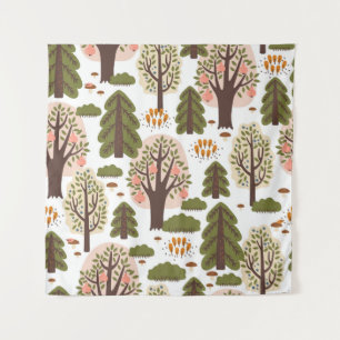 Tenture Motif Abstrait de la forêt d'automne