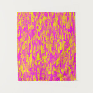 Tenture Motif Abstrait rose jaune orange