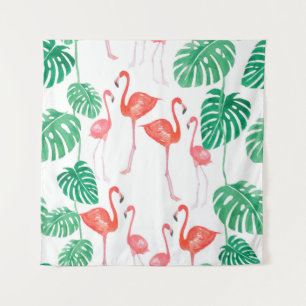 Tenture Motif aquarelle sans couture avec famille de flama