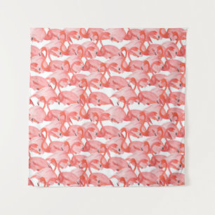Tenture Motif aquarelle sans couture avec petit flamant ro