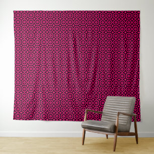 Tenture Motif art déco géométrique rouge et noir
