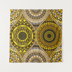 Tenture Motif avec mandalas. Éléments décoratifs vintages