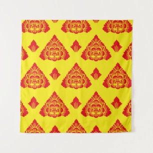 Tenture Motif Bali, Indonésie. aux couleurs modernes. Vint