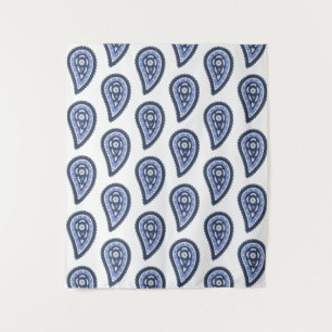 Tenture Motif Blue Paisley