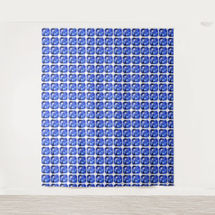 Tenture Motif Carré Bleu