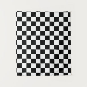 Tenture Motif Checkered noir et blanc