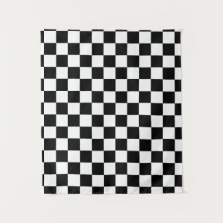 Tenture Motif Checkered noir et blanc