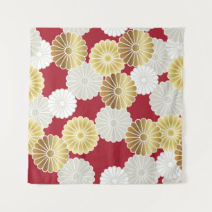 Tenture Motif chrysanthème sans couture dans le tra japona