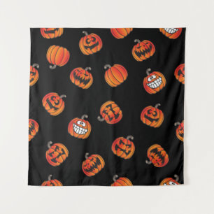 Tenture motif citrouille