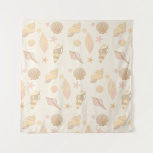 Tenture Motif Coquilles Beige