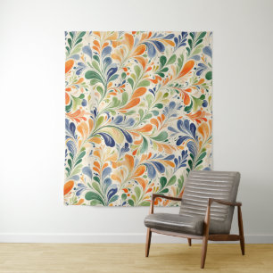 Tenture Motif couleur Paisley d'inspiration vintage (4)