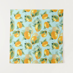 Tenture Motif d'aquarelle avec citrons et feuilles. Seamel
