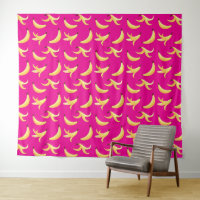 Motif de banane jaune rétro drôle éditable pour fê