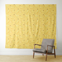 Motif de banane jaune rétro drôle éditable pour fê