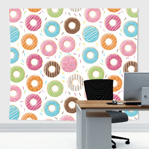 Tenture Motif de beignets colorés rétro pour une fête amus
