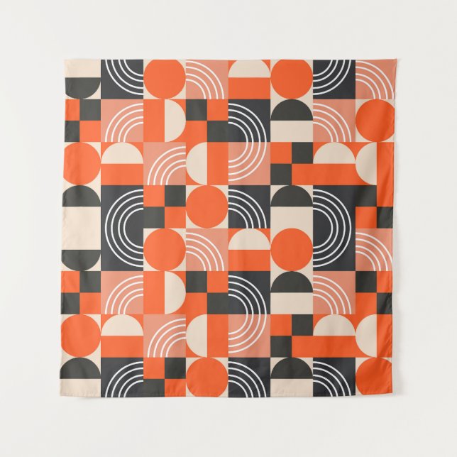 Tenture Motif de bloc de couleur géométrique lumineux. (Devant)