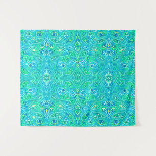 Tenture Motif de Bohème Arabesque Aquamarine