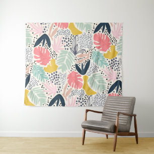 Tenture Motif de collage coloré tropical