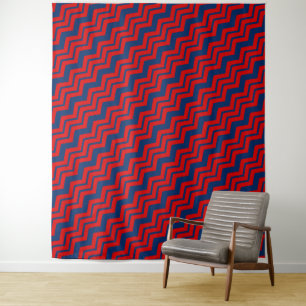 Tenture Motif de conception Chevron bleu et rouge