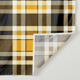 Tenture Motif de conception de tartan en flanelle jaune no