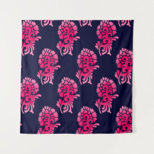 Tenture motif de fleur mughal indien sans soudure arrière-