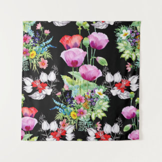 Tenture Motif de fleurs colorées d'été de pavot