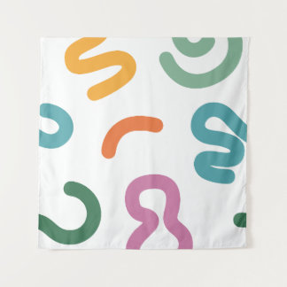 Tenture Motif de formes abstraites colorées