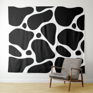Tenture Motif de girafe abstraite noir et blanc