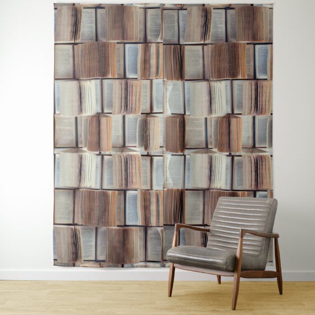 Tenture Motif de livres ouverts mignons pour le mur des au (En situation)