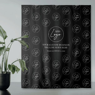 Tenture Motif de logo d'entreprise noir et blanc pour entr