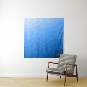 Tenture Motif de maille géométrique à dégradé bleu clair