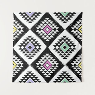 Tenture Motif de Navajo, tribu noire blanche