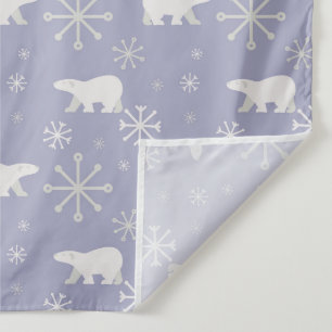 Tenture Motif de Noël avec ours polaires et flocons de nei