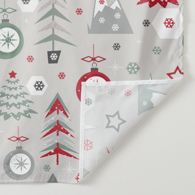 Tenture Motif de Noël d'hiver. (Détail)