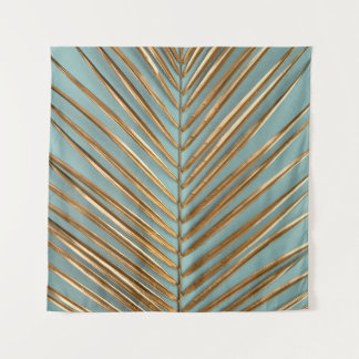 Tenture Motif de palmier tropical peint en or