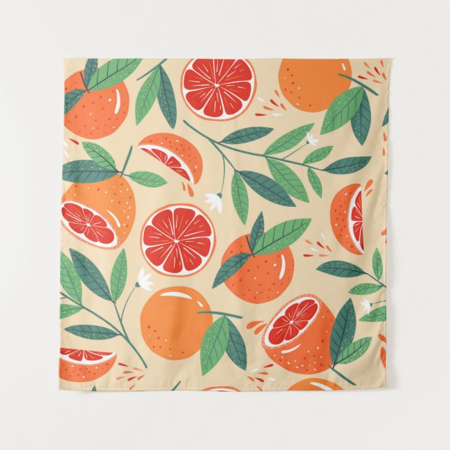 Tenture Motif de pamplemousse sans couture. Design moderne (Devant)