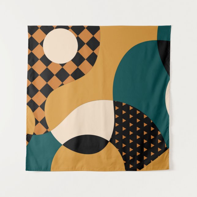 Tenture Motif de patchwork abstrait géométrique moderne, o (Devant)