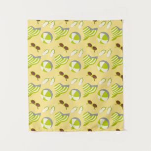 Tenture Motif de plage avec lunettes de soleil et casquett