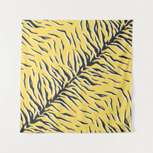 Tenture Motif de tigre noir et jaune vintage sans couture.