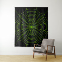 Motif de toile d'araignée verte néon noir pour Hal