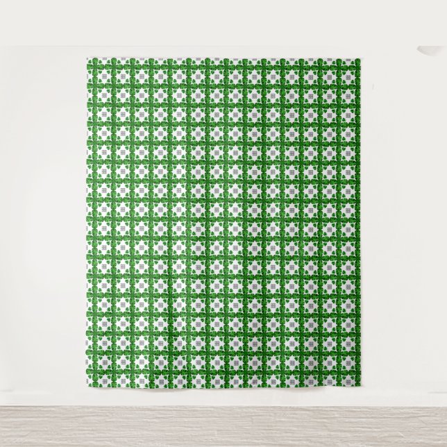 Tenture Motif de trèfle vert (Devant)