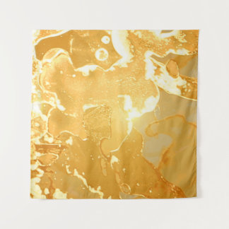 Tenture Motif d'encre de marbre jaune doré