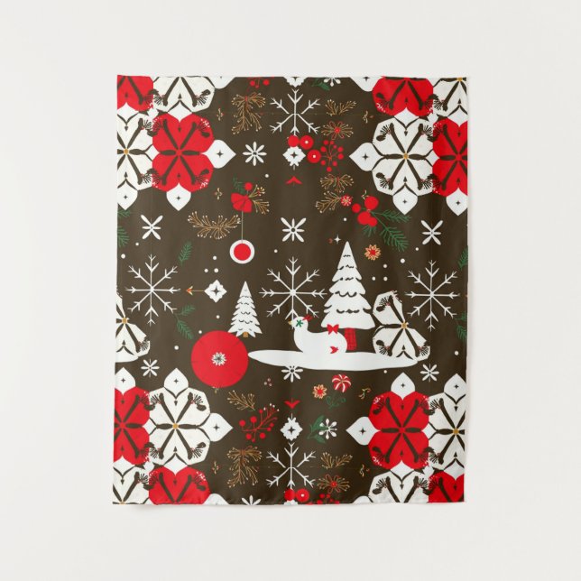 Tenture Motif des fêtes de neige (Devant)